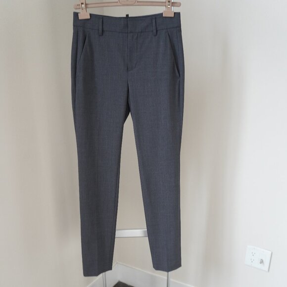 Brunello Cucinelli Monili Pants Gray Tropical Luxury Wool Split Hem Back Size 4 - Picture 4 of 10